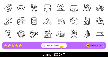 Icônes de ligne Whisper, Voicemail et Coronavirus pour l'application Web. Icône de pictogramme. Icônes de ligne. Vecteur Illustration de Vecteur