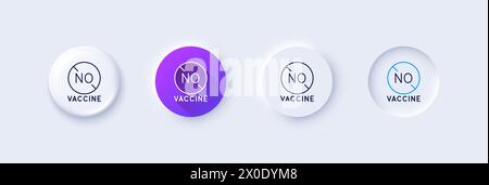 Aucune icône de ligne de vaccin. Signe de maladie à coronavirus. Icônes de ligne. Vecteur Illustration de Vecteur