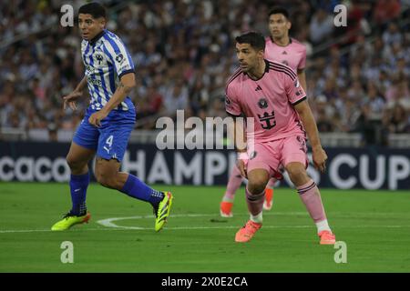 Monterrey, Nuevo Leon, Mexique. 10 avril 2024. 10 avril 2024, Monterrey, Mexique : Luis Suarez #9 de l'Inter Miami lors du match contre Monterrey lors de la Coupe des Champions de la CONCACAF 2024 Round of Sixteen deuxième match au BBVA Stadium. (Crédit image : © Ismael Rosas/eyepix via ZUMA Press Wire) USAGE ÉDITORIAL SEULEMENT! Non destiné à UN USAGE commercial ! Banque D'Images