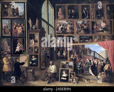 David Teniers (II) - la galerie de l'archiduc Léopold à Bruxelles Banque D'Images