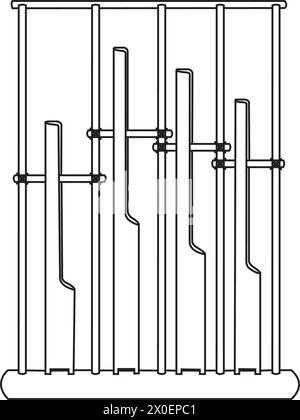 Icône angklung, modèle de conception vectorielle de musique traditionnelle indonésienne Illustration de Vecteur