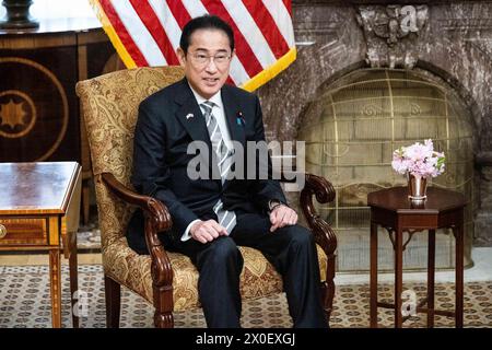 Washington, États-Unis. 11 avril 2024. Le premier ministre japonais Fumio Kishida au Capitole des États-Unis. Crédit : SOPA images Limited/Alamy Live News Banque D'Images