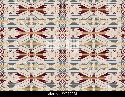 Motif sans couture Navajo léger. Motif géométrique tribal traditionnel indigène américain du sud-ouest. Illustration de Vecteur