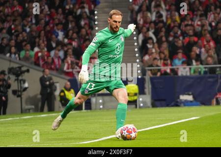 Madrid, Espagne. 10 avril 2024. Jan Oblak de l'Atletico Madrid lors de la Ligue des Champions de l'UEFA, quarts de finale, match de 1ère manche entre l'Atletico Madrid et le Borussia Dortmund le 10 avril 2024 au stade Metropolitano de Madrid, Espagne - photo Laurent Lairys/DPPI crédit : DPPI Media/Alamy Live News Banque D'Images