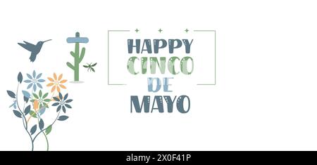 Joyeux Cinco de Mayo beau design Illustration de Vecteur