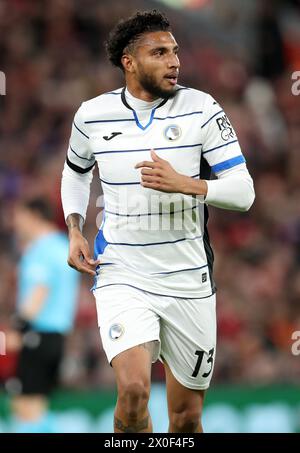 Anfield, Liverpool, Merseyside, Royaume-Uni. 11 avril 2024. Europa League, Quarter final ;, First Leg Football, Liverpool versus Atalanta ; Ederson of Atalanta Credit : action plus Sports/Alamy Live News Banque D'Images