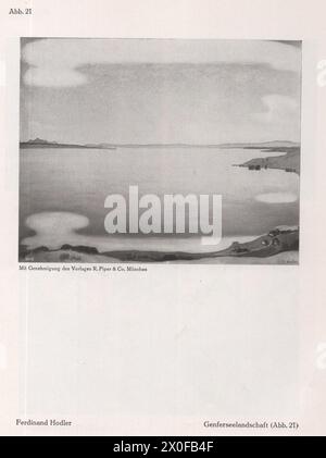 Un catalogue d'art allemand principalement Ferdinand Hodler et Paul Cézanne et quelques autres artistes comme Oscar Kokoschka, Rubens, Rembrandt... etc par le célèbre artiste et professeur d'histoire de l'art aux universités de Heidelberg, Strasbourg et Munich Fritz Burger. / Peinture emblématique de Ferdinand Hodler Banque D'Images