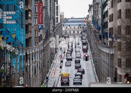 Rue de la Loi / Wetstraat dans le quartier européen de Bruxelles, Belgique © Wojciech Strozyk / Alamy stock photo *** Légende locale *** Banque D'Images