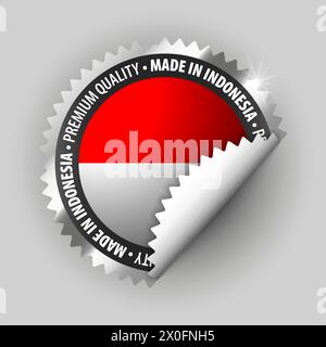 Fabriqué en Indonésie graphique et étiquette. Élément d'impact pour l'utilisation que vous voulez en faire. Illustration de Vecteur