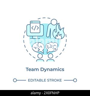 Icône de concept bleu doux Team Dynamics Illustration de Vecteur