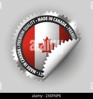 Fabriqué au Canada graphique et étiquette. Élément d'impact pour l'utilisation que vous voulez en faire. Illustration de Vecteur