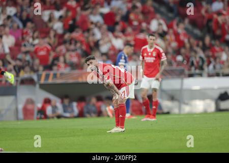 Lisbonne, Portugal. 11 avril 2024. Lisbonne, 04/11/2024 - Sport Lisboa e Benfica a accueilli l'Olympique de Marseille ce soir au stade Luz de Lisbonne lors de la 1ère manche des quarts de finale de l'Europa League 2023/2024. (Gerardo Santos/Global Imagens) crédit : Atlantico Press/Alamy Live News Banque D'Images