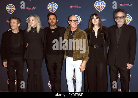 DAS 'Beetlejuice Beetlejuice' Team Willem Dafoe, Catherine O'Hara, Justin Theroux, Michael Keaton, Monica Bellucci und Tim Burton BEI der Warner Bros Präsentation auf der CinemaCon 2024 im Colosseum im Caesars Palace. Las Vegas, 09.04.2024 Banque D'Images