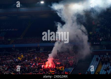 Birmingham, Royaume-Uni. 11 avril 2024. Les fans du LOSC Lille lors du match de l'UEFA Europa Conference League à Villa Park, Birmingham. Le crédit photo devrait se lire : Andrew Yates/Sportimage crédit : Sportimage Ltd/Alamy Live News Banque D'Images