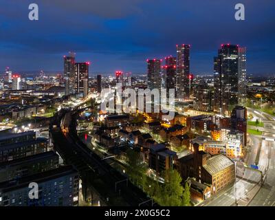 Les levers de soleil sur Deansgate Square, Manchester Banque D'Images