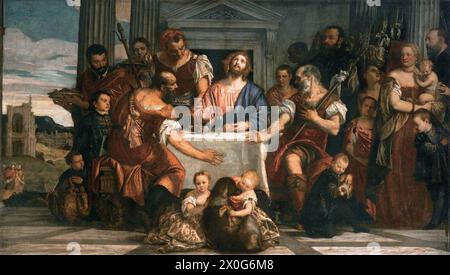 Souper à Emmaus (Cena in Emmaus) est une peinture de l'artiste italien de la Renaissance Paolo Veronese. Au Louvre, Banque D'Images