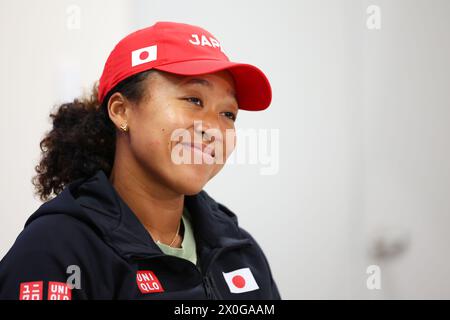 Ariake Coliseum, Tokyo, Japon. 12 avril 2024. Naomi Osaka (JPN), 12 AVRIL 2024 - Tennis : match des qualifications de la Coupe Billie Jean King entre le Japon et le Kazakhstan Conférence de presse au Coliseum Ariake, Tokyo, Japon. Crédit : Yohei Osada/AFLO SPORT/Alamy Live News Banque D'Images