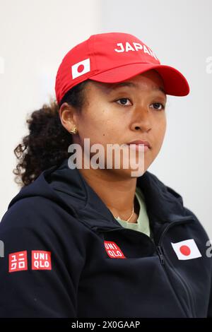 Ariake Coliseum, Tokyo, Japon. 12 avril 2024. Naomi Osaka (JPN), 12 AVRIL 2024 - Tennis : match des qualifications de la Coupe Billie Jean King entre le Japon et le Kazakhstan Conférence de presse au Coliseum Ariake, Tokyo, Japon. Crédit : Yohei Osada/AFLO SPORT/Alamy Live News Banque D'Images