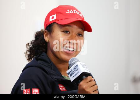 Ariake Coliseum, Tokyo, Japon. 12 avril 2024. Naomi Osaka (JPN), 12 AVRIL 2024 - Tennis : match des qualifications de la Coupe Billie Jean King entre le Japon et le Kazakhstan Conférence de presse au Coliseum Ariake, Tokyo, Japon. Crédit : Yohei Osada/AFLO SPORT/Alamy Live News Banque D'Images