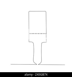 Dessin simple de pinceau illustration. Conception d'outils pour vecteur de concept industriel. dessin continu sur une seule ligne. Illustration de Vecteur