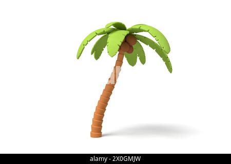 Palmier cartoonish solo dans le style 3D. Banque D'Images