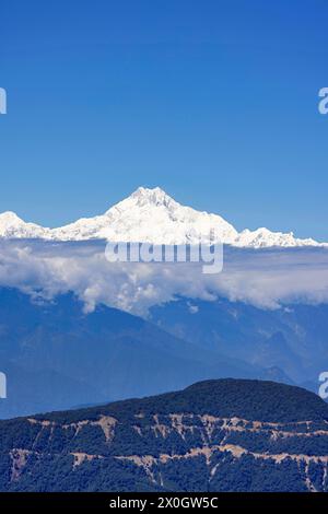 Mont Kangchenjunga, Zuluk, East Sikkim, réserve naturelle de Pangolakha, Inde Banque D'Images