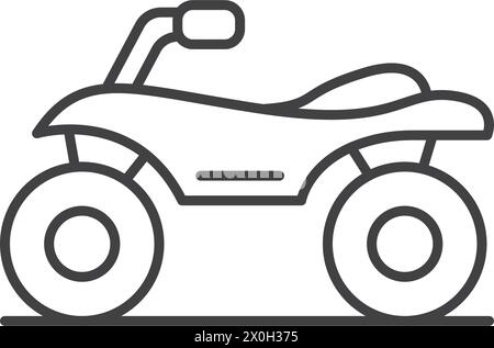 Icône de VTT dans un style plat. Illustration vectorielle de vélo Quad sur fond isolé. Concept commercial de signe de transport. Illustration de Vecteur