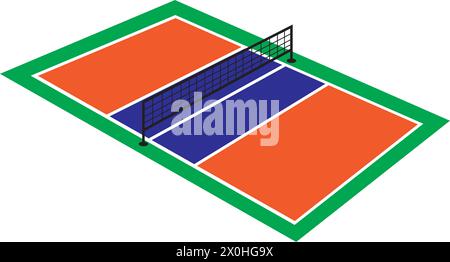 motif de symbole d'illustration vectoriel d'icône de terrain de volley-ball Illustration de Vecteur