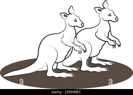 icône kangourou illustration vectorielle conception simple Illustration de Vecteur
