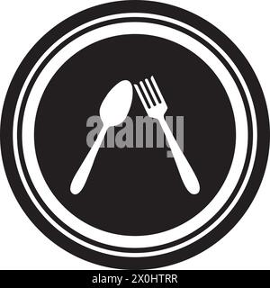 conception simple de vecteur d'icône de cuillère, de fourchette et de couteau Illustration de Vecteur