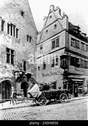 Grand magasin Zorn, chariot devant, ancien hôtel de ville avec pilori [traduction automatisée] Banque D'Images