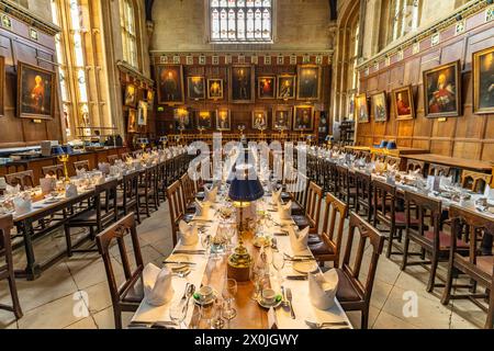 Salle à manger de Christ Church College, Oxford, Oxfordshire, Angleterre, Grande-Bretagne, Europe Banque D'Images