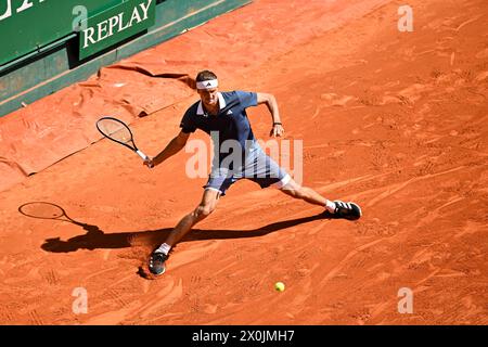 Roquebrune Cap Martin, France. 11 avril 2024. Alexander Zverev lors du Rolex Monte-Carlo ATP Masters 1000 tennis le 11 avril 2024 au Monte Carlo Country Club de Roquebrune Cap Martin, près de Monaco. Photo Victor Joly/DPPI crédit : DPPI Media/Alamy Live News Banque D'Images