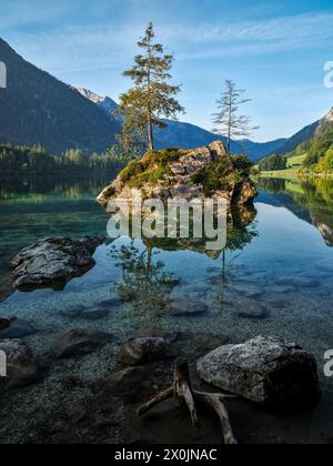 Matin d'automne à Hintersee près de Ramsau Banque D'Images