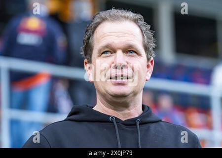 Emmen, pays-Bas. 12 avril 2024. EMMEN, Stadium Oude Meerdijk, 12-04-2024, saison 2023/2024, Dutch Keuken Kampioen Divisie pendant le match Emmen - MVV FC Emmen coach Marc Hegeman crédit : Pro Shots/Alamy Live News Banque D'Images