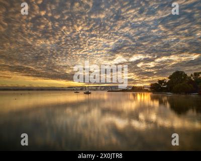 Aube à Dießen am Ammersee Banque D'Images