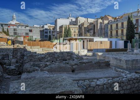 Musée du Forum romain Cerro Molinete L'ancienne Carthago Nova un des plus grands parcs archéologiques urbains d'Espagne dans la ville de Carthagène, Murcie. Banque D'Images