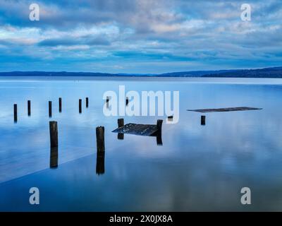 Aube à Dießen am Ammersee Banque D'Images