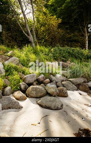 Glücksburg Sandwig, promenade sur la plage Banque D'Images