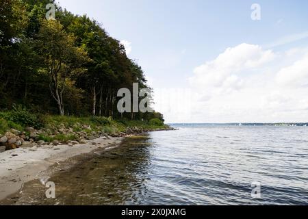 Glücksburg Sandwig, promenade sur la plage Banque D'Images