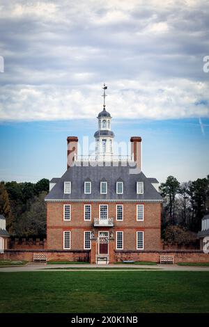 Matinée au palais du gouverneur à Colonial Williamsburg, Virginie. Banque D'Images