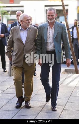 Madrid. Espagne. 20240412, le roi Felipe VI d'Espagne assiste à la première de 'Hispanidad' au Paz Cinema le 12 avril 2024 à Madrid, Espagne crédit : MPG/Alamy Live News Banque D'Images