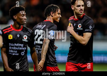 Rotterdam, pays-Bas. 12 avril 2024. ROTTERDAM, PAYS-BAS - 12 AVRIL : Mimeirhel Benita de l'Excelsior Rotterdam souriant lors du match Néerlandais Eredivisie entre l'Excelsior Rotterdam et le FC Volendam au Van Donge & de Roo Stadion le 12 avril 2024 à Rotterdam, pays-Bas. (Photo de Broer van den Boom/Orange Pictures) crédit : Orange pics BV/Alamy Live News Banque D'Images