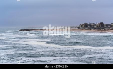 Maisons de l'époque coloniale allemande à Swakobmund, Namibie Banque D'Images