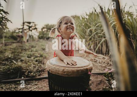 Temps-out familial de 6 mois en Afrique de l'Ouest, Cap Vert, île de Santiago à Tarrafal Banque D'Images