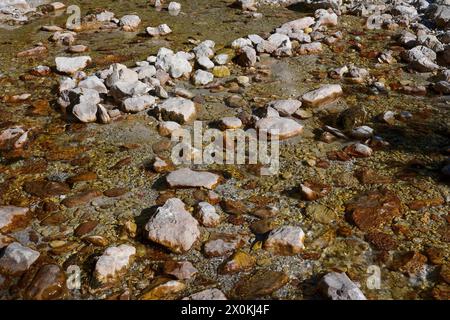 Autriche, Land de Salzbourg, Pinzgau, Weißbach BEI Lofer, Kallbrunnalm, Dießbach, lit de ruisseau, rochers Banque D'Images