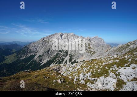 Autriche, Land Salzbourg, Pinzgau, Weißbach BEI Lofer, vue du Seehorn au Hochkalter, Alpes de Berchtesgaden Banque D'Images