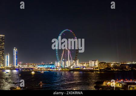 Grande roue, Ain Dubaï, la plus grande grande roue du monde, 260 m, Bluewaters, Bluewaters Island, Dubai Marina, Dubaï, Émirats arabes Unis, moyen-Orient, Asie Banque D'Images