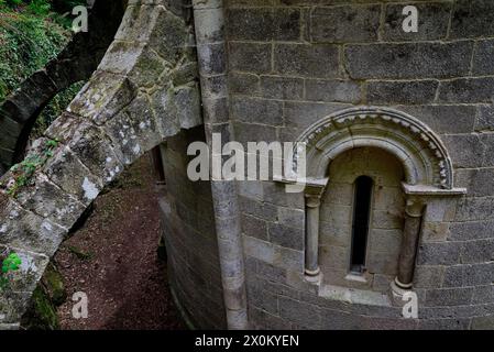 Église de Santo Estebo de Ribas de Miño, O Saviñao, Lugo, Espagne Banque D'Images