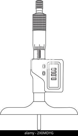 instrument de mesure de profondeur micrométrique vecteur d'icône conception simple Illustration de Vecteur